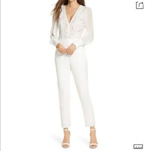 Adelyn Rae Farrah Lace Long Sleeve Jumpsuit